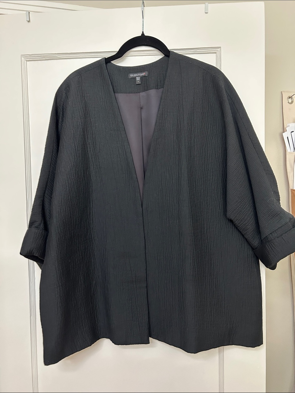 Eileen Fisher Blazer - Jacket Open Front Black Large